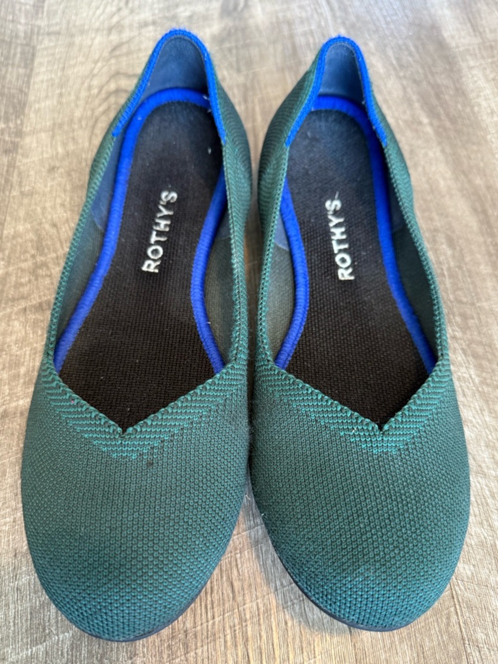 Rothy's Emerald Green Ballet The Flat Round Toe Retired Sz 9